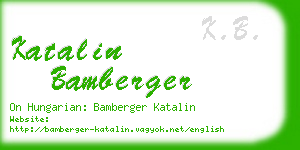 katalin bamberger business card